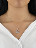 Sterling Silver Diamond Accent Mom and Child Pendant Necklace