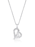 Sterling Silver Diamond Accent Mom and Child Pendant Necklace