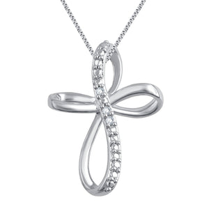 Gorgeous 0.24 Carat Diamond Accent Criss Cross Hoop Necklace