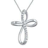 Gorgeous 0.24 Carat Diamond Accent Criss Cross Hoop Necklace