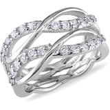 Carat T.G.W. Cubic Zirconia Sterling Silver Double Infinity Ring