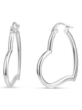 Forever New Sterling Silver Heart Hoop Earrings