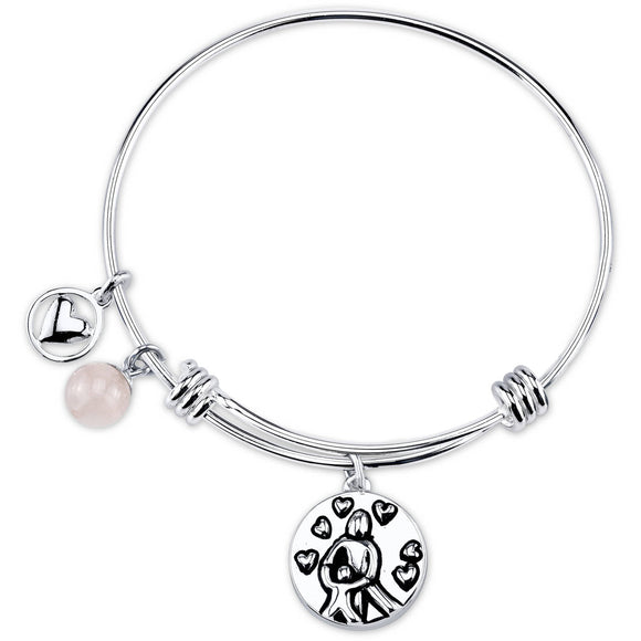 Stainless Steel Expandable A Mother Holds Her Child's Hand Bangle Bracelet