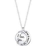 Sterling Silver I Love You To The Moon and Back Pendant Necklace